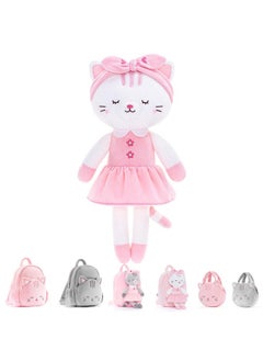 Lazada Stuffed Cat Dolls Animal Kitty Plush Toy Baby Girl Gifts White With Hair Band 16"  - Image 1