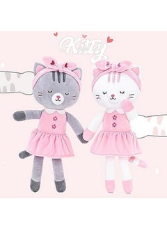 Lazada Stuffed Cat Dolls Animal Kitty Plush Toy Baby Girl Gifts White With Hair Band 16"  - Image 5