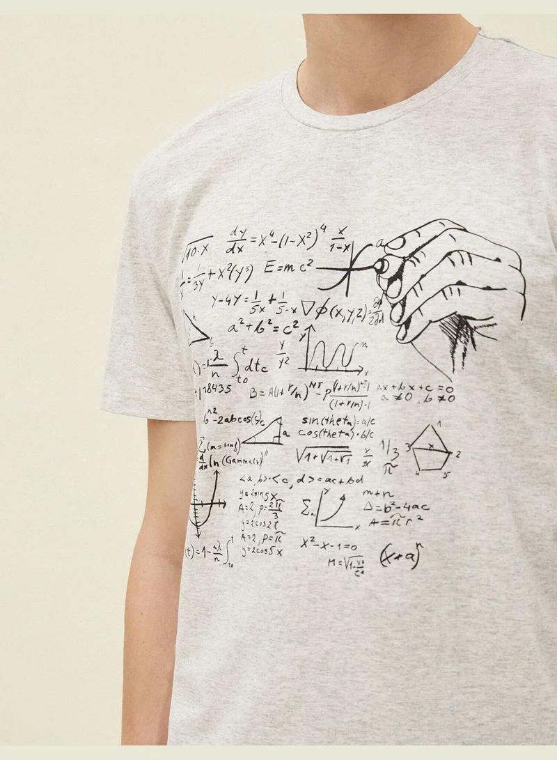 KOTON Printed T-Shirt Short Sleeve Cotton