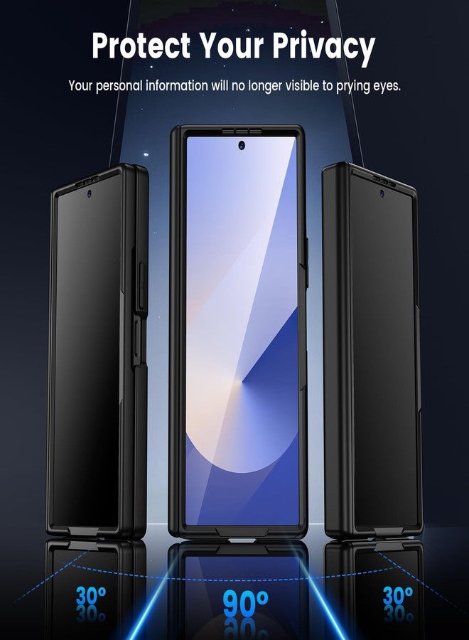 VEGO for Galaxy Z Fold 6 Case, with [Hinge Protection][Front Privacy Screen Protector], Compatible with MagSafe, Magnetic Anti-Peeping Translucent Protective Cover for Samsung Z Fold 6 - Black - Image 5