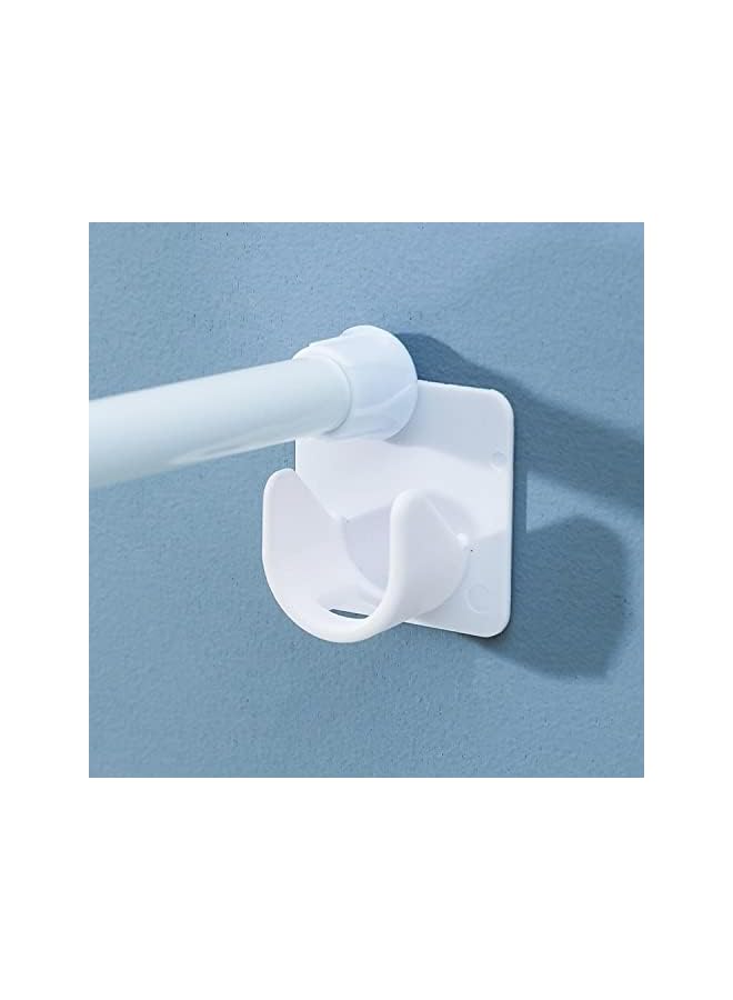 erorex Adhesive Shower Curtain Rod Holder, 4 Pack Curtain Rod Bracket No Drilling, Multifunction U Shape ABS Plastic Shower Rod Retainer for Bathroom Bedroom (Shower Curtain Rod Not Included) - Image 1