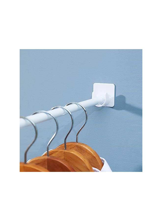 erorex Adhesive Shower Curtain Rod Holder, 4 Pack Curtain Rod Bracket No Drilling, Multifunction U Shape ABS Plastic Shower Rod Retainer for Bathroom Bedroom (Shower Curtain Rod Not Included) - Image 2