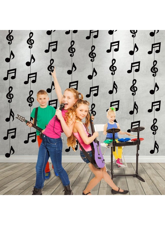 Cindeer Cindeer 8 Pcs Music Notes Party Decorations Musical Birthday Hanging Decorations Music Notes Paper Garland Banner for 50s 80s Birthday Baby Shower Wedding Party Supplies Ceiling Decor(Black)  - Image 5