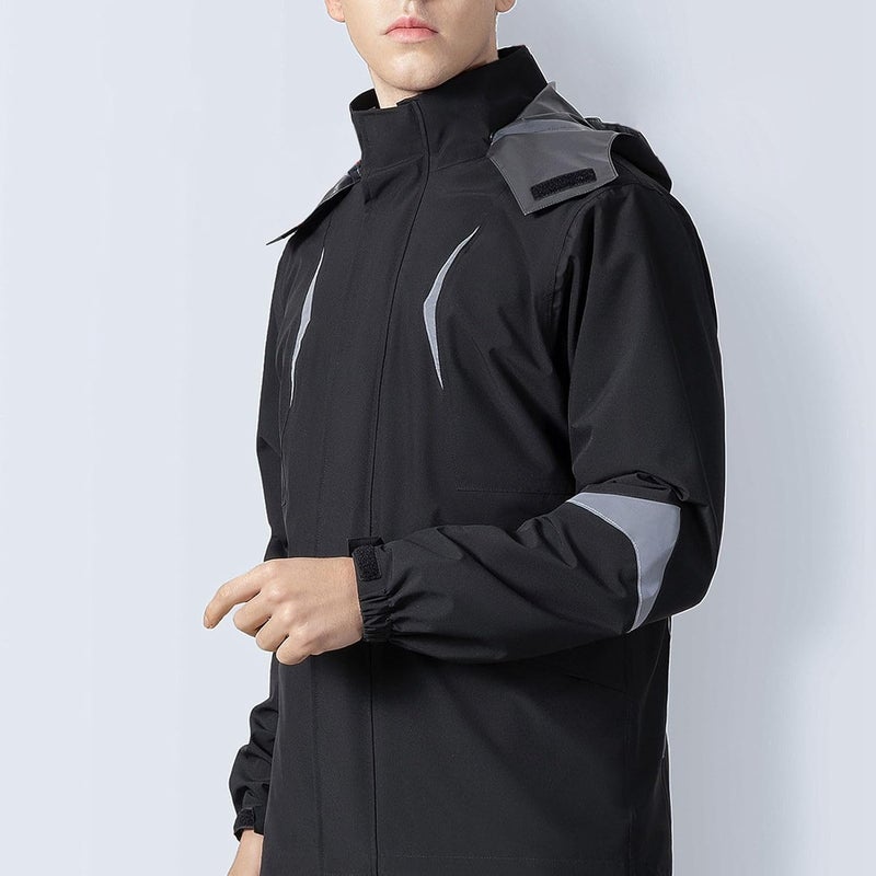 ZJchao Rain Suit, Motorcycle Rain Suit Men's Reflective Motorcycle Raincoat Set Gear For Men With Reflective Breathable Raincoat For Outdoor (XXL) (XL) - Image 3