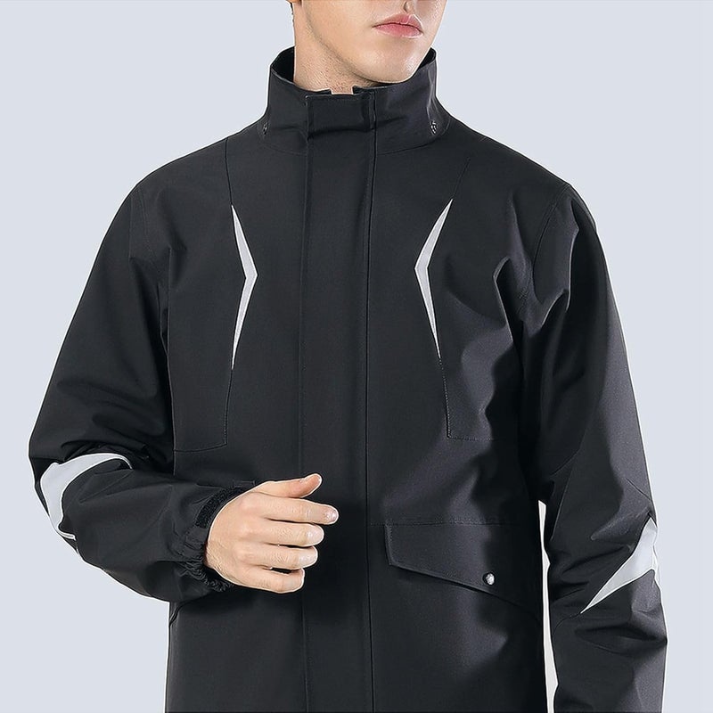 ZJchao Rain Suit, Motorcycle Rain Suit Men's Reflective Motorcycle Raincoat Set Gear For Men With Reflective Breathable Raincoat For Outdoor (XXL) (XL) - Image 2