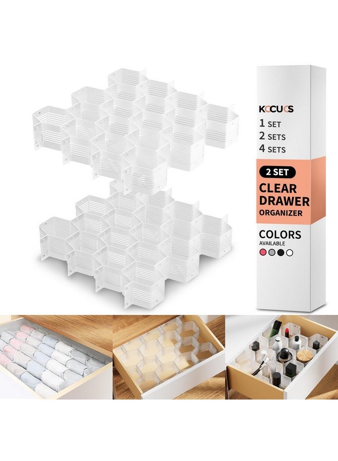 Kocuos Kocuos Honeycomb Separator Adjustable Drawer Organizer Divider for Underwear Belt-Scarf Socks Organizer (White(2pcs))  - Image 1