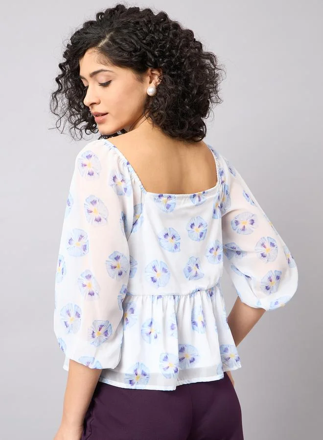 كواري بلوزة شيفون بقصة مريحة