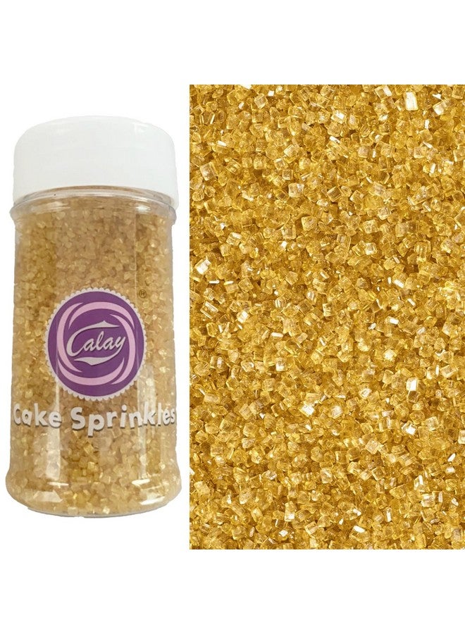 Sentovac Sentovac Gold Sanding Sugar for Baking Edible Sparkling Sugar Sprinkles Coarse Sugar Crystals for Baking Topping Cake Cookie Cupcake Topper Ice Cream Decoration Supplies 3.2 OZ - Image 1