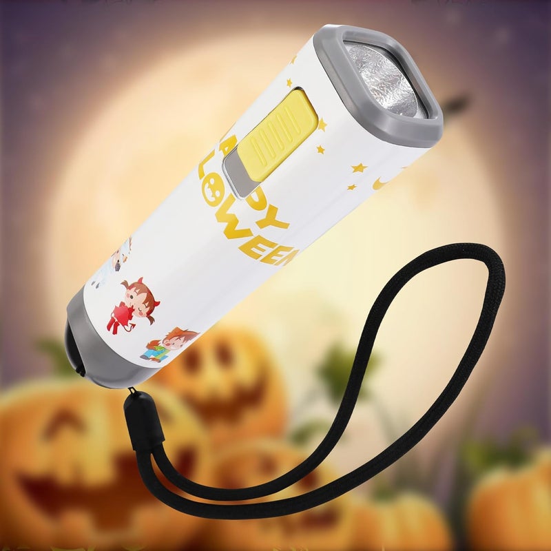 EverBrite Halloween Flashlights Halloween Gifts, Small LED Flash Light Handheld Torch with Lanyard 3AAA Battery Included, 1 Pack-White - Image 1