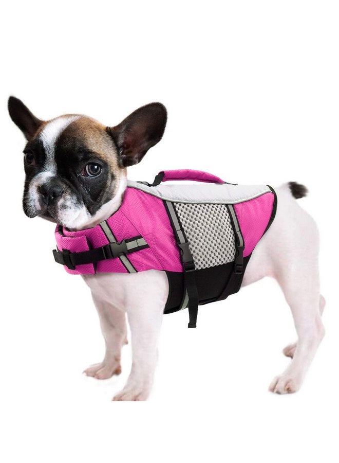 Queenmore Dog Life Jacket Swimming Vest Small Medium Dogs Neoprene Water Boating Life Preserver Lightweight Reflective Cat Puppy Kayaking Lifesaver for Yorkshire Terrier,Chihuahua,Teacup (Pink,XS) - Image 1