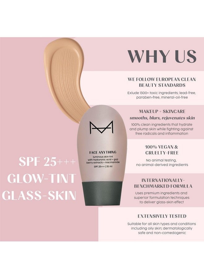 HOUSE OF MAKEUP Face Tint With Hyaluronic Acid, Niacinamide | B B Cream For Women, Men, All | Glass Skin Makeup For Women | Cc Cream For Oily Skin | 35 Ml (F10-Fair Skin Tone), Medium, Luminous - Image 2