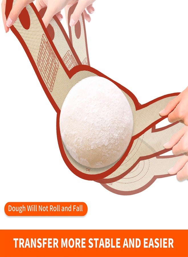 PLAPITATE Silicone Bread Sling Dutch Oven Liner, Non-Stick & Easy Clean Reusable Oval and Round Silicone Bread Baking Mat with Long Handles, Easy to Transfer Sourdough Bread - 2 Red Set - Image 3