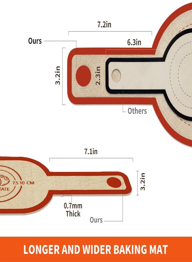 PLAPITATE Silicone Bread Sling Dutch Oven Liner, Non-Stick & Easy Clean Reusable Oval and Round Silicone Bread Baking Mat with Long Handles, Easy to Transfer Sourdough Bread - 2 Red Set - Image 2