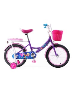 Vaux Elgo Mermaid Kids Road Bike 16 Inch w/ Training Wheels - Purple  - Image 1