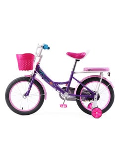 Vaux Elgo Mermaid Kids Road Bike 16 Inch w/ Training Wheels - Purple  - Image 2
