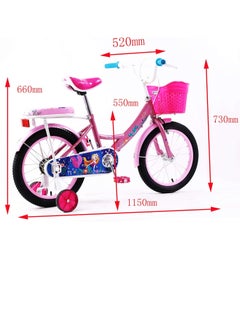 Vaux Elgo Mermaid Kids Road Bike 16 Inch w/ Training Wheels - Purple  - Image 5