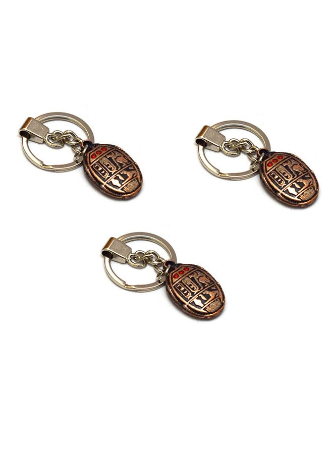 immatgar - 3 pieces of  immatgar pharaonic solid keychain Egyptian souvenirs gifts from egypt Authentic Pharaoh (Burnt Red) - Image 1