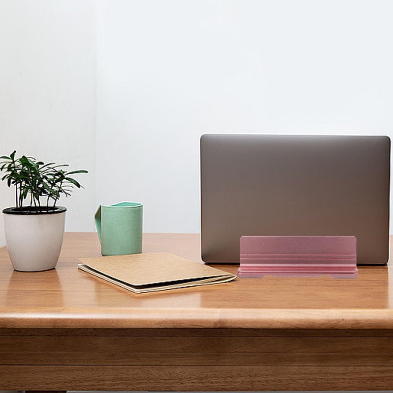 Aluminum Laptop Stand with Cooling Ventilation Rose Gold Ergonomic Holder for Desk - Image 5