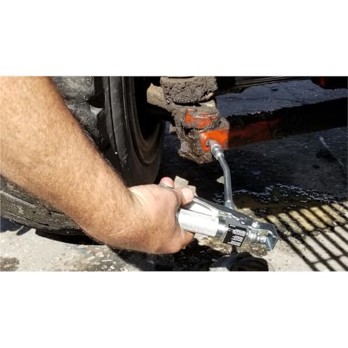 Lincoln 740 High-Pressure Steel Grease Control Valve with 6" Rigid Extension, 1/4" Female NPT Inlet, 1/8" Female NPT Outlet, 7,500 PSI Maximum Operating Pressure, Trigger Guard, Ergonomic Design - Image 3