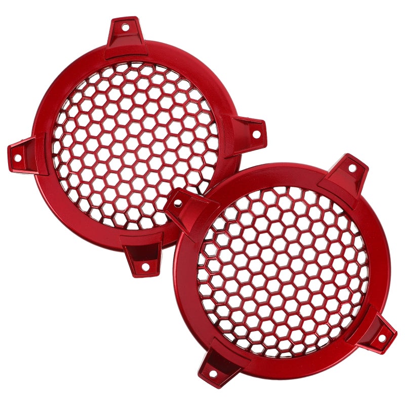 Car Audio Speaker Covers Plastic Mesh Round Speaker Grill Cover Sound Optimization 4 Inch Automotive Design Red 2Pcs - Image 5