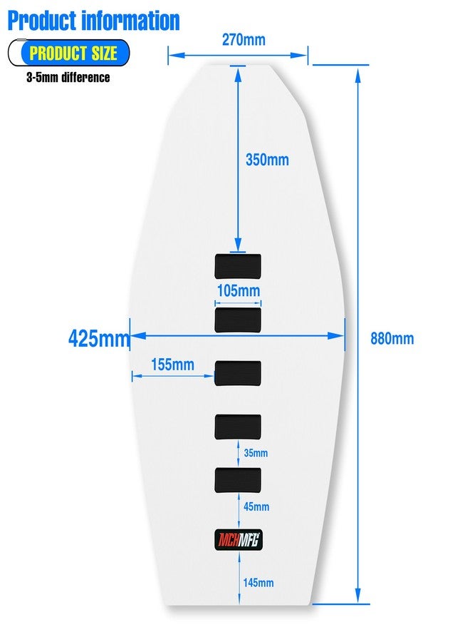 MCHMFG غطاء مقعد دراجة نارية عالمي من MCHMFG، مانع للانزلاق، مطاطي مخطط، مانع للانزلاق، ختم ناعم لـ CRF WR WRF RMZ YZF SXF EXC EXC XC SX CR KLX دراجة ترابية، دراجة موتوكروس، دراجة نارية للطرق الوعرة (أبيض) - Image 4