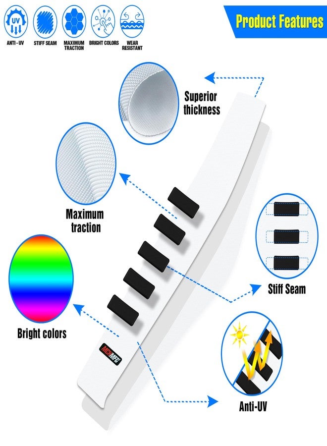 MCHMFG غطاء مقعد دراجة نارية عالمي من MCHMFG، مانع للانزلاق، مطاطي مخطط، مانع للانزلاق، ختم ناعم لـ CRF WR WRF RMZ YZF SXF EXC EXC XC SX CR KLX دراجة ترابية، دراجة موتوكروس، دراجة نارية للطرق الوعرة (أبيض) - Image 2