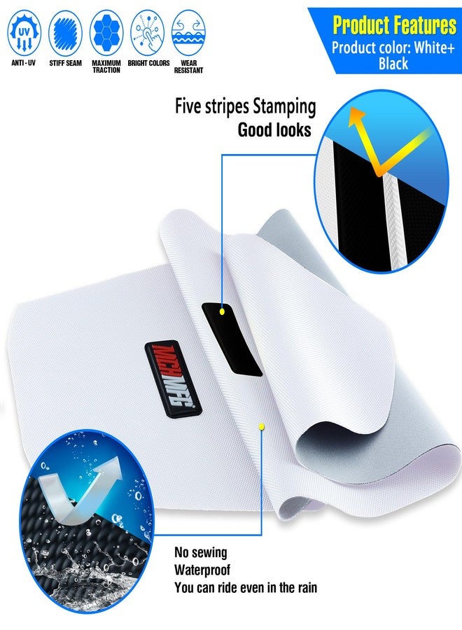 MCHMFG غطاء مقعد دراجة نارية عالمي من MCHMFG، مانع للانزلاق، مطاطي مخطط، مانع للانزلاق، ختم ناعم لـ CRF WR WRF RMZ YZF SXF EXC EXC XC SX CR KLX دراجة ترابية، دراجة موتوكروس، دراجة نارية للطرق الوعرة (أبيض) - Image 3