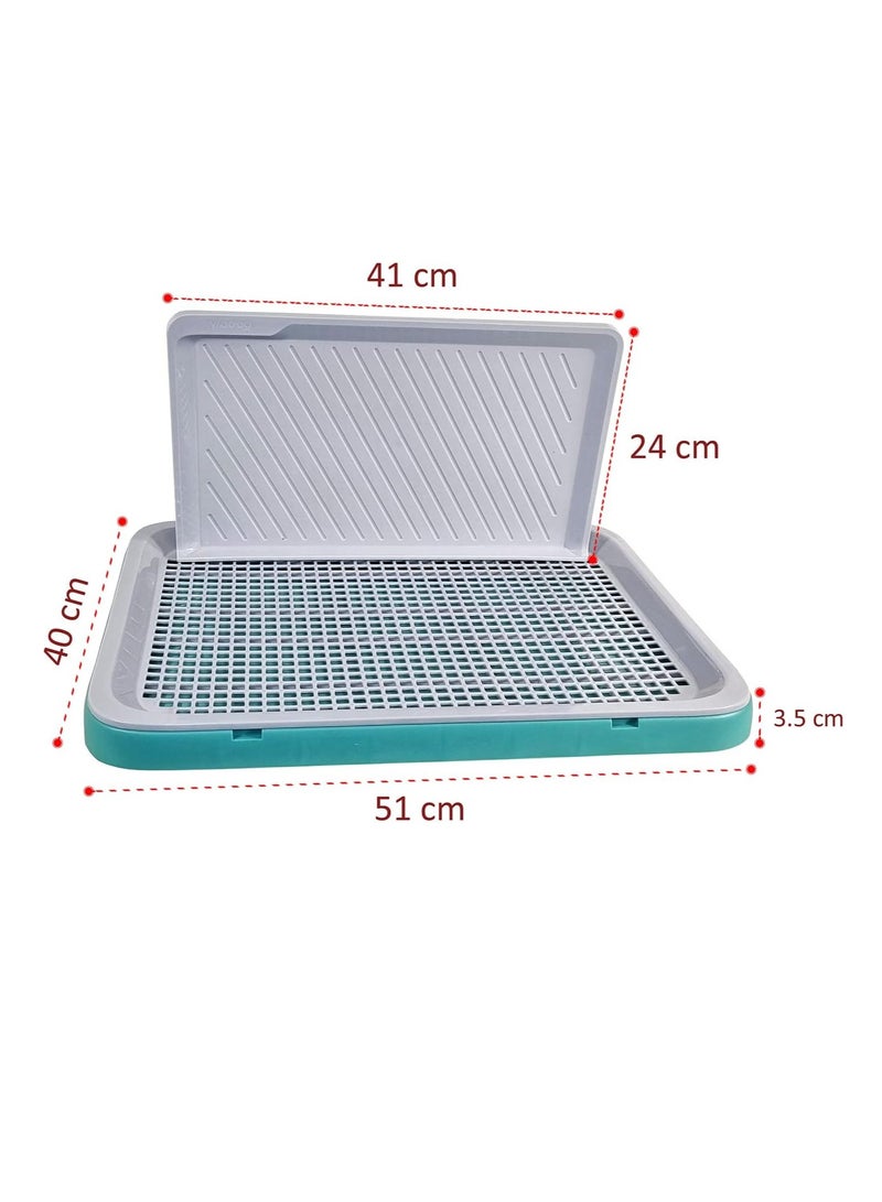 NNC PETS Pet training toilet with Durable plastic, Dog pee pad tray with High sides, Washable and Non-slip puppy pee tray, 51 cm Dog potty tray for Indoor/ Outdoor use, and Ideal for small dogs, (Green) - Image 2