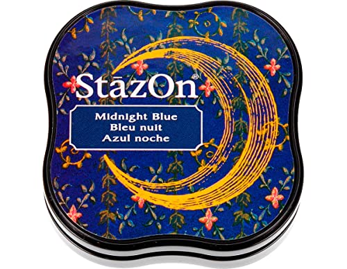Tsukineko StazOn Midi Ink Pad, Midnight Blue - Image 1