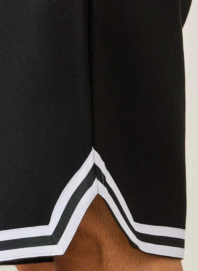Styli Oversized Striped Knit Baseball Shorts