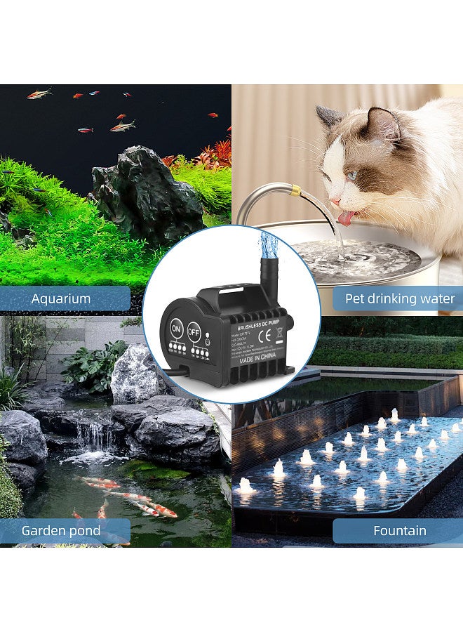 Generic Mini 5V Water Pump with 4 Gear On/Off Timing, Acceleration and Deceleration Function, Max 400L/H Flow 9.8ft Lift, 6.5ft USB Charging Cable and Suction Cup Base for Tank, Pond, Aquarium, Pet Drinking - Image 5