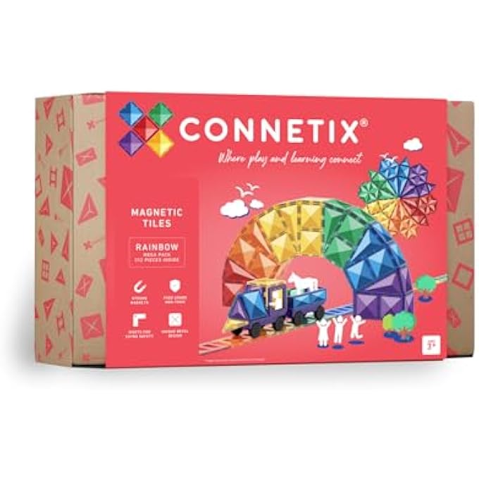 CONNETIX RAINBOW MEGA MAGNETIC TILES 212-PIECES SET - Image 1