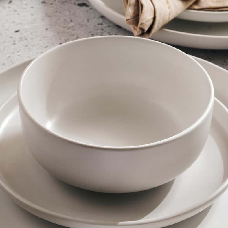 Pan Home طقم عشاء من 12 قطعة من الخزف - أبيض - Image 2