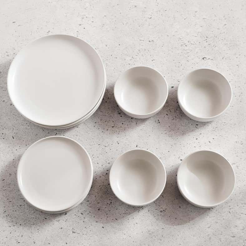 Pan Home طقم عشاء من 12 قطعة من الخزف - أبيض - Image 5