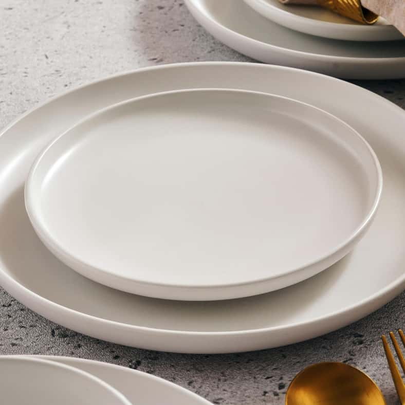 Pan Home طقم عشاء من 12 قطعة من الخزف - أبيض - Image 3