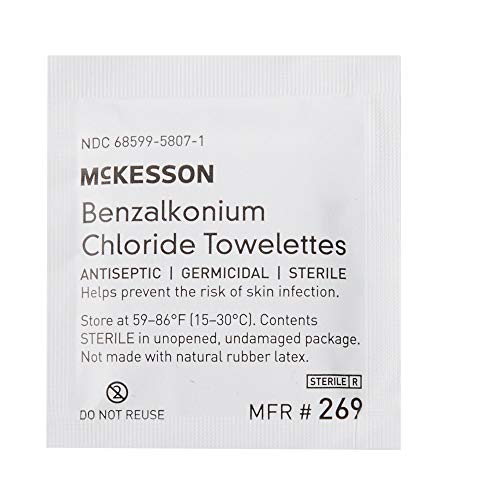 McKesson Benzalkonium Chloride Towelettes [Pack of 100] First Aid Antiseptic Wipes, Sterile Individual Wrapped - Image 4