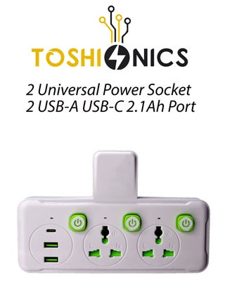 White 2 Socket 3 USB
