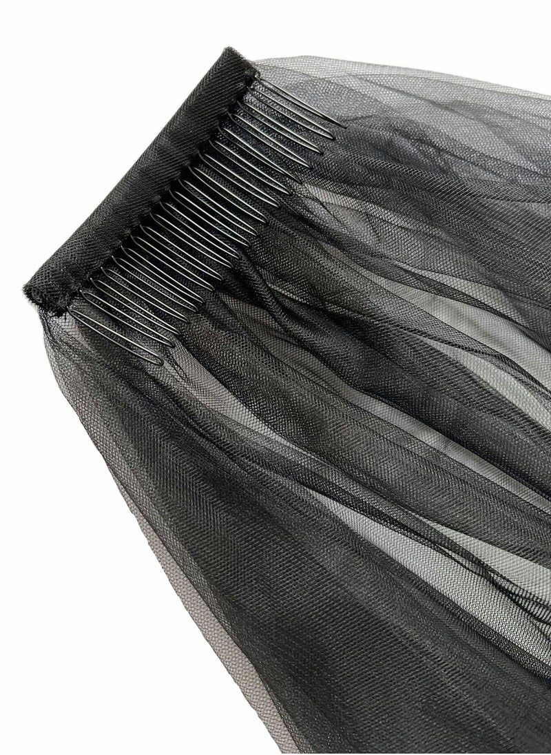 Generic - Elegant Lace Fingertip Wedding Veil for Brides, 2 Tier Tulle with Comb, Perfect for Festivals and Special Occasions - Image 1