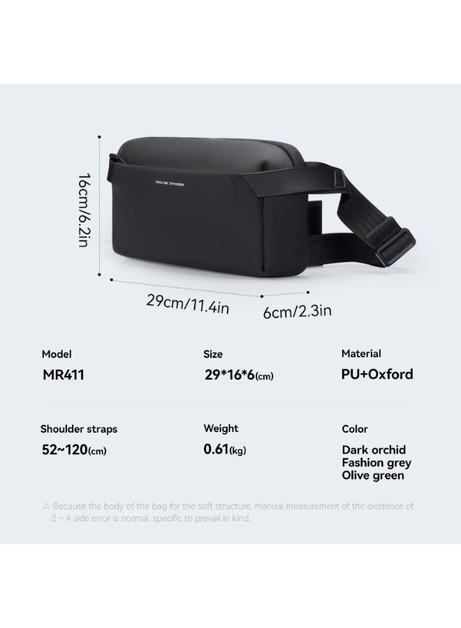 MARK RYDEN 411 Grey Crossbody Bag - Stylish, Water-Repellent, and Functional for Urban Travel Grey - Image 3