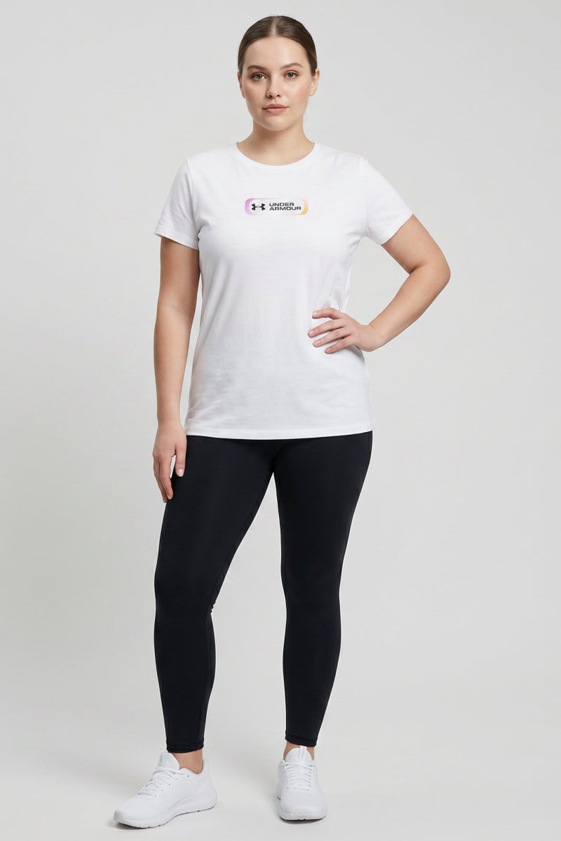 UNDER ARMOUR Women Loose Fit Short Sleeve Training T-shirt, White - Image 2