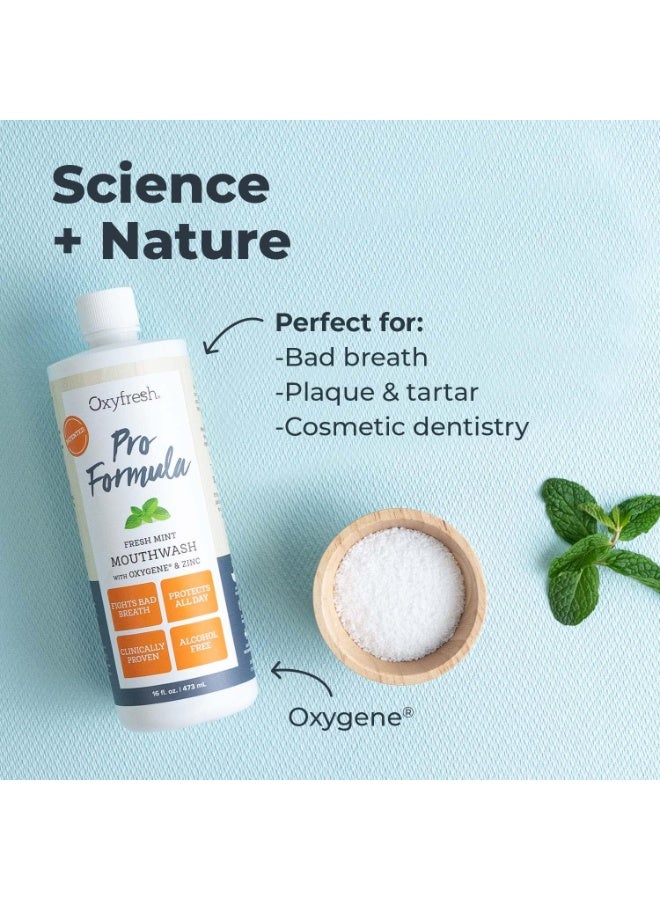 Oxyfresh Premium Pro Formula Fresh Mint Mouthwash 473ml Alcohol Free Zinc Mouthrinse for Fresh Breath and Healthy Gums - Image 3
