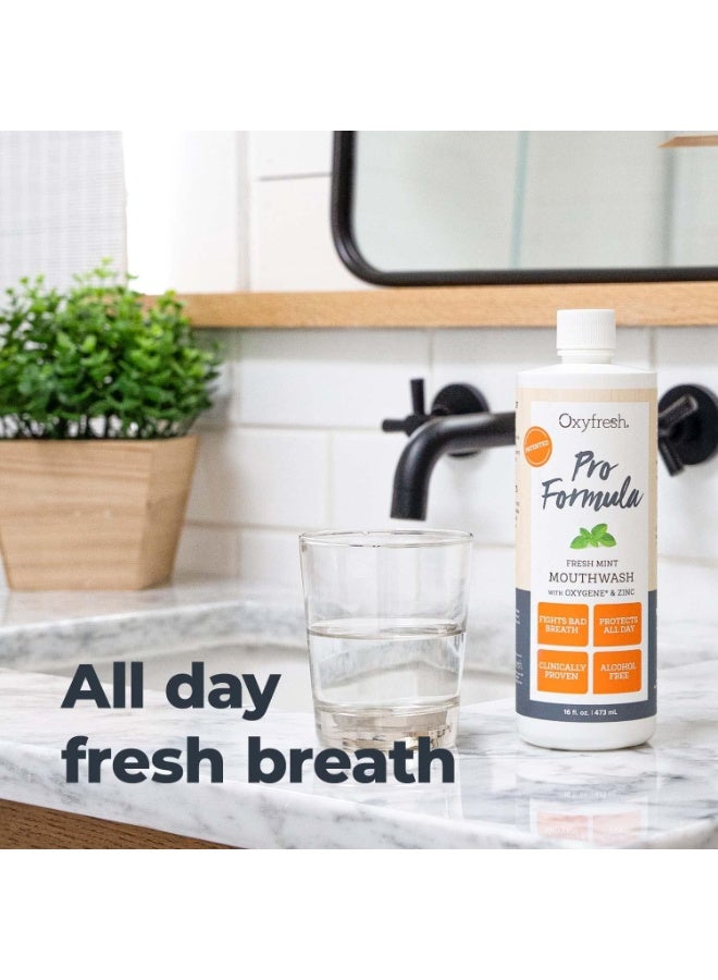 Oxyfresh Premium Pro Formula Fresh Mint Mouthwash 473ml Alcohol Free Zinc Mouthrinse for Fresh Breath and Healthy Gums - Image 5