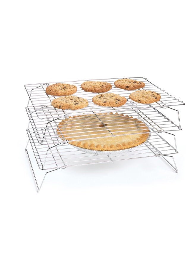 Fox Run 4698 Stackable Cooling Rack Set, Chrome, 3-Piece - Image 1