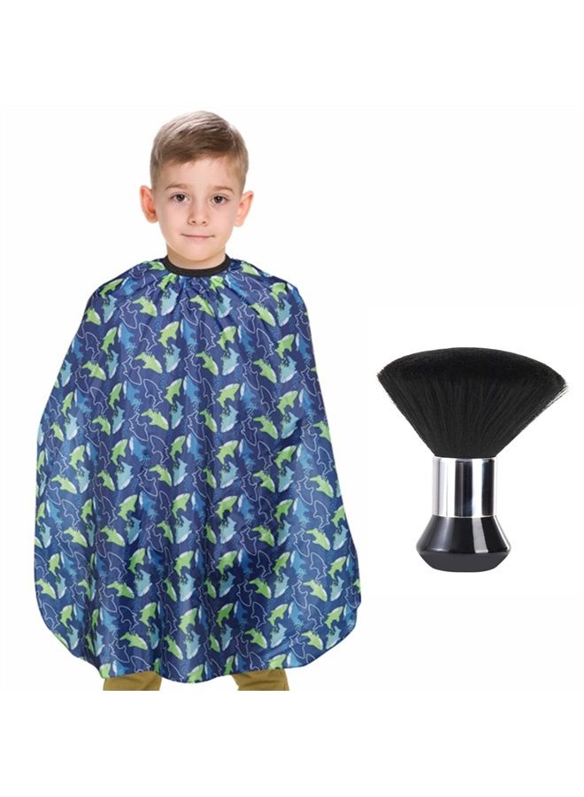 YELEGAI Kids Barber Cape with Neck Duster Brush, Professional Salon Hair Cutting Cape with Adjustable Snap Closure - Image 1