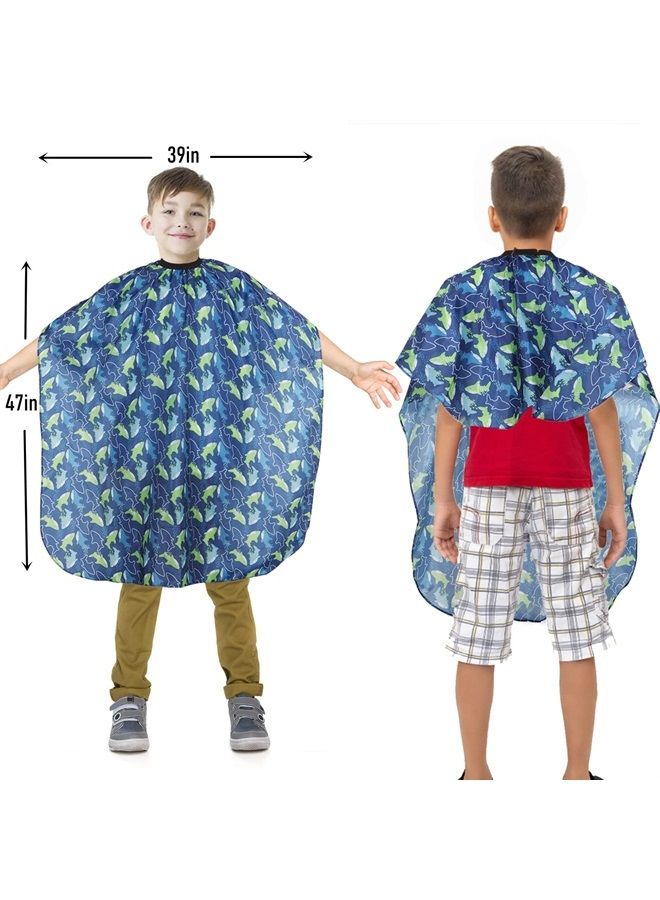 YELEGAI Kids Barber Cape with Neck Duster Brush, Professional Salon Hair Cutting Cape with Adjustable Snap Closure - Image 2