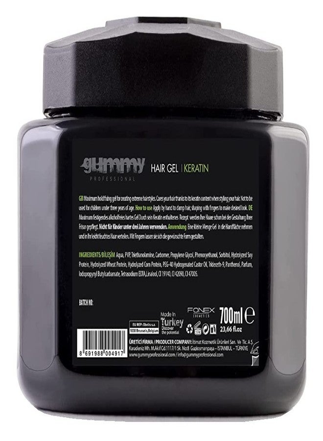 Gummy Hair Gel Maximum Hold Extreme Look Keratin 23.5 Ounce (Pack of 3) - Image 2