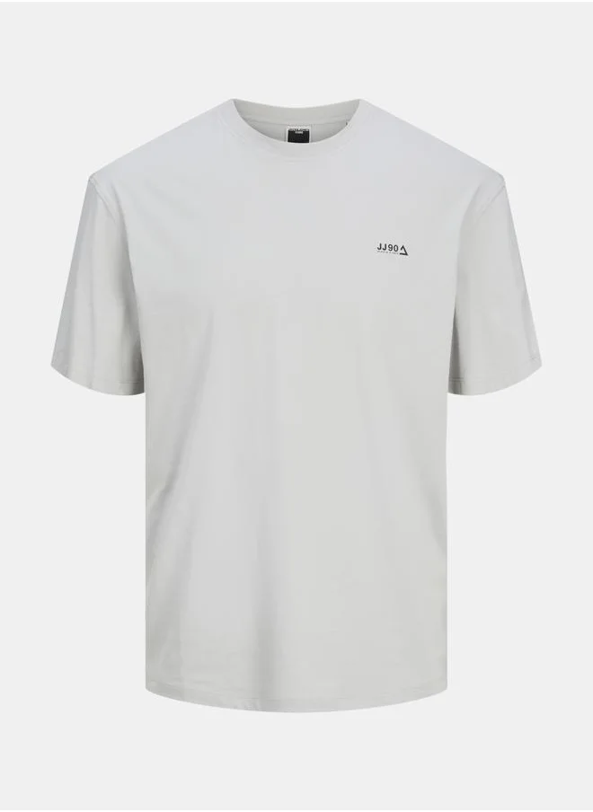 جاك اند جونز Logo Detail Crew Neck Regular Fit T-Shirt