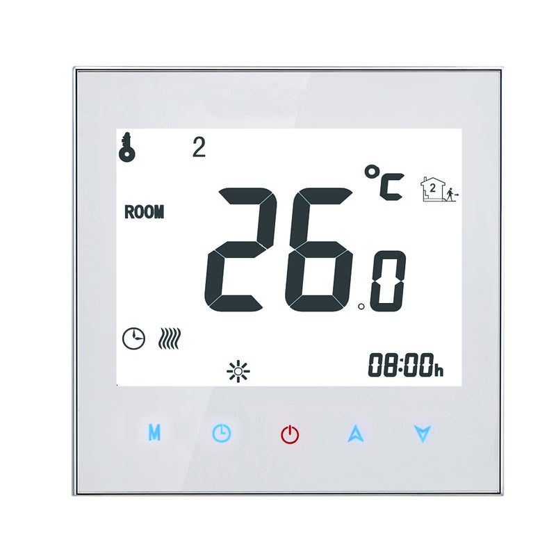 16A 95-240V Weekly Programmable LCD Display T-ouch Screen Electric Heating Thermostat Room Temperature Controller - Image 1