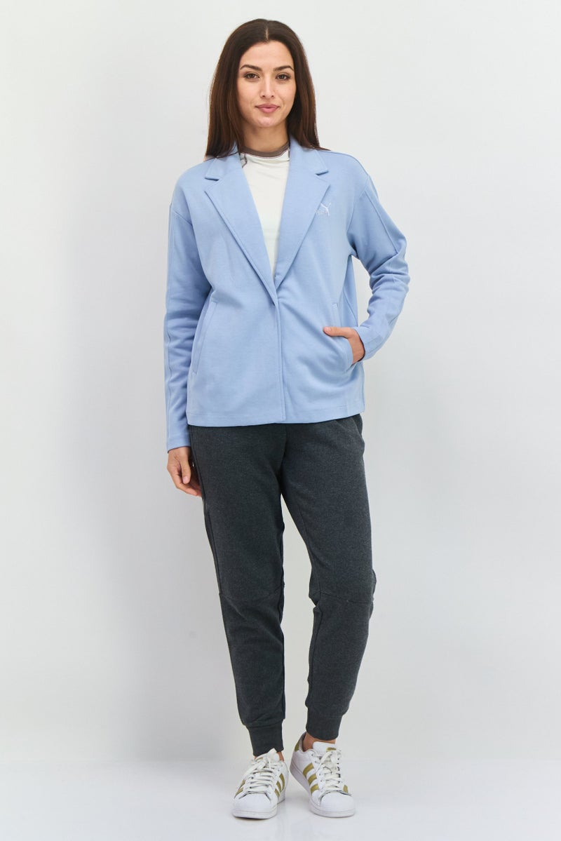 PUMA جاكيت رياضي نسائي بأكمام طويلة مناسب للخارج، أزرق - Image 4