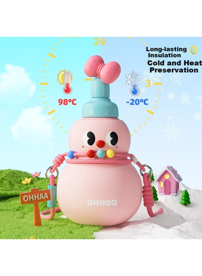 Ohhaa Insulated Bottle, Gourd-shaped Water Jug, Stylish 316 Stainless Steel, With Straw For Students, Children's School-specific Water Cup - Image 4
